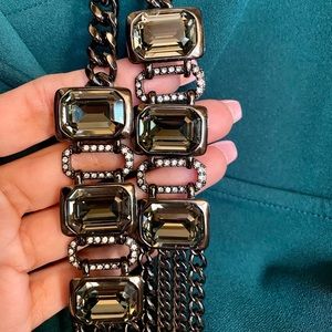 GIVENCHY GUN METAL LINK W/ PALE GREEN TOURMALINE